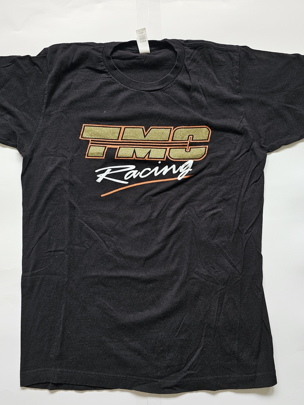 Tultex Black TMC Racing Graphic Tee with Gold and Orange Trim Sz. M